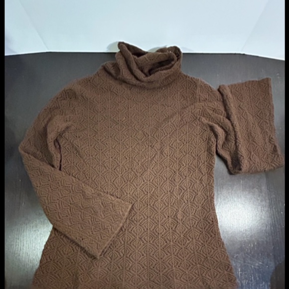 Magaschoni Long Sleeve Open Knit Cashmere Sweater Brown Size L - Picture 10 of 12
